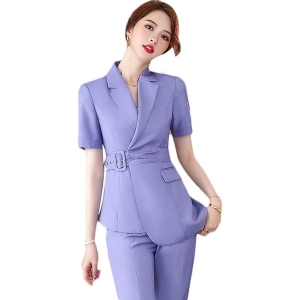 purple suits women summer fashion high end business temperament short sleeve slim blazer and pants office ladies work wear women's two, White
purple suits women summer fashion high end business temperament short sleeve slim blazer and pants office ladies work wear women's two, White