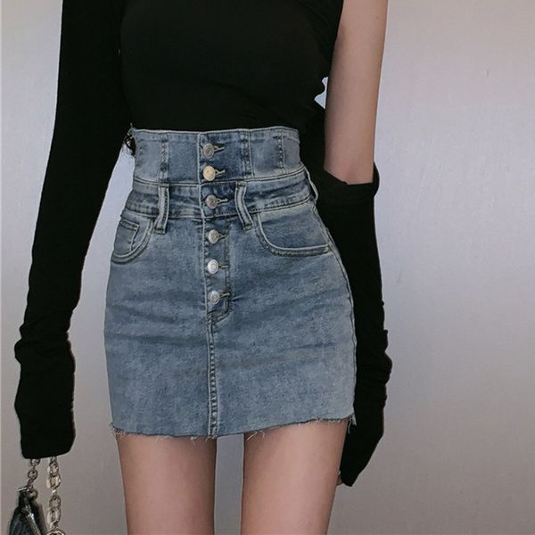 lucyever summer bodycon high waist skirts women fashion slim button denim short skirts woman solid chic mini skirt 210521, Black
lucyever summer bodycon high waist skirts women fashion slim button denim short skirts woman solid chic mini skirt 210521, Black