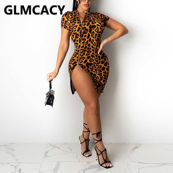 women short sleeve o-neck leopard printed slit bodycon mini dress 210702, Black;gray
women short sleeve o-neck leopard printed slit bodycon mini dress 210702, Black;gray