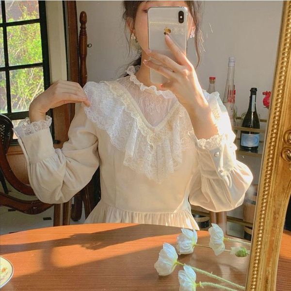 casual dresses 2021 korean sweet fairy dress women retro elegant one-piece autumn lace midi female cute bow party clothing lady, Black;gray
casual dresses 2021 korean sweet fairy dress women retro elegant one-piece autumn lace midi female cute bow party clothing lady, Black;gray