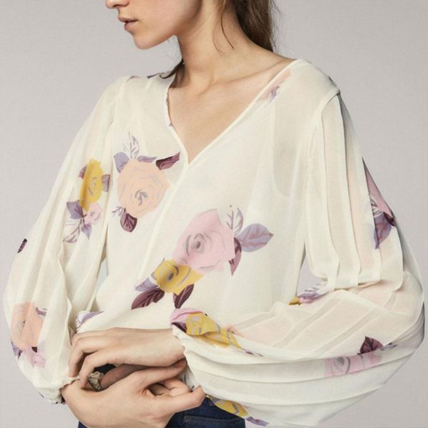 women's blouses & shirts 2021 blouse floral print v neck lantern sleeve casual female chiffon back lace-up women tee shirt, White
women's blouses & shirts 2021 blouse floral print v neck lantern sleeve casual female chiffon back lace-up women tee shirt, White