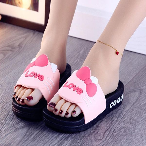 women open toe cute cat platform slippers ladies butterfly knot shoes female summer comfort beach slipper woman footwear 2021, Black
women open toe cute cat platform slippers ladies butterfly knot shoes female summer comfort beach slipper woman footwear 2021, Black