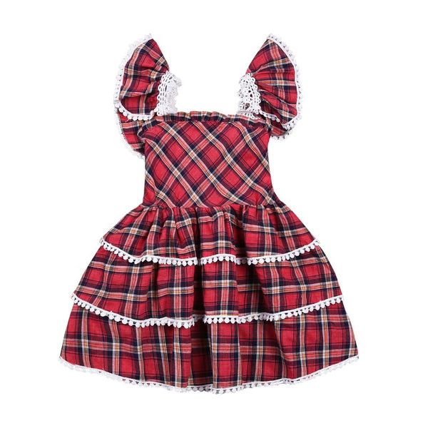 citgeesummer kids baby girls dress one-piece lace princess red plaids clothes girl's dresses, Red;yellow
citgeesummer kids baby girls dress one-piece lace princess red plaids clothes girl's dresses, Red;yellow