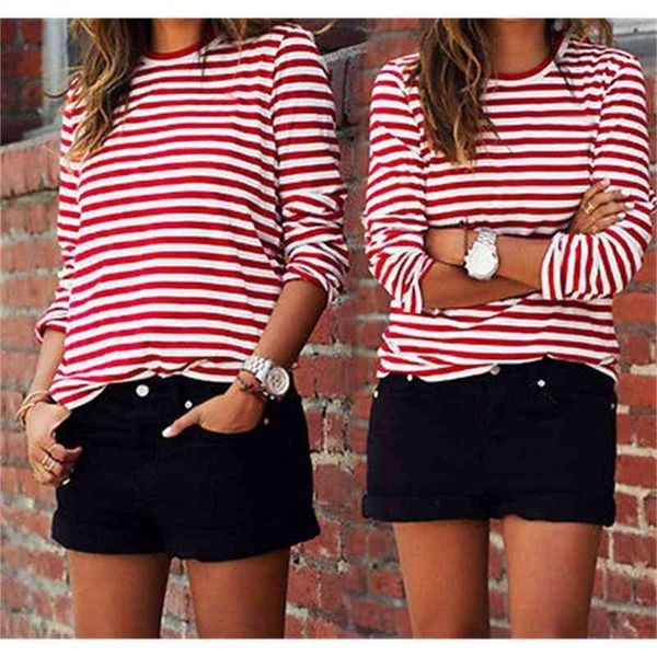 new women fashion spring autumn striped t-shirt long sleeve casual loose shirt, White
new women fashion spring autumn striped t-shirt long sleeve casual loose shirt, White
