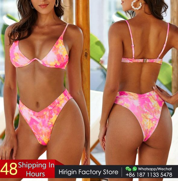 women's swimwear hirigin 2021 thong bikini set flower printed push up padded bquini women bathing suit swimming, White;black
women's swimwear hirigin 2021 thong bikini set flower printed push up padded bquini women bathing suit swimming, White;black