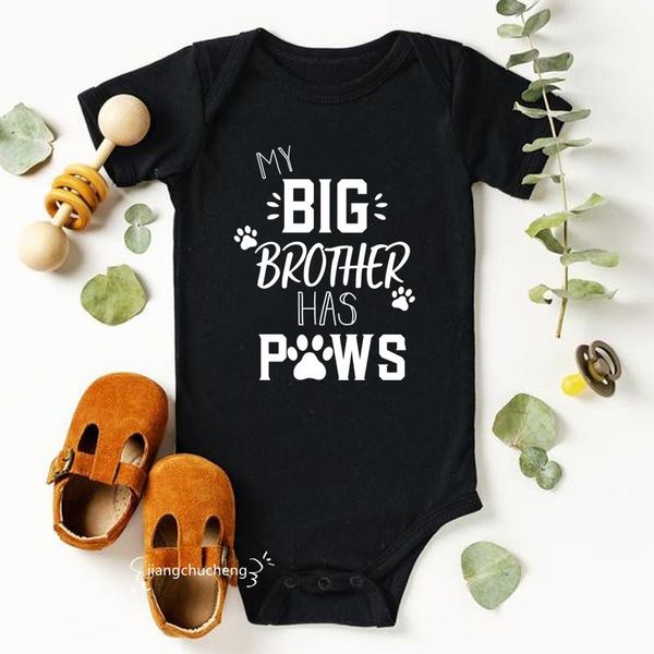 rompers baby bodysuit my big brother has paws born short sleeve romper cotton body boys girls infant ropa clothes outfits, Blue
rompers baby bodysuit my big brother has paws born short sleeve romper cotton body boys girls infant ropa clothes outfits, Blue