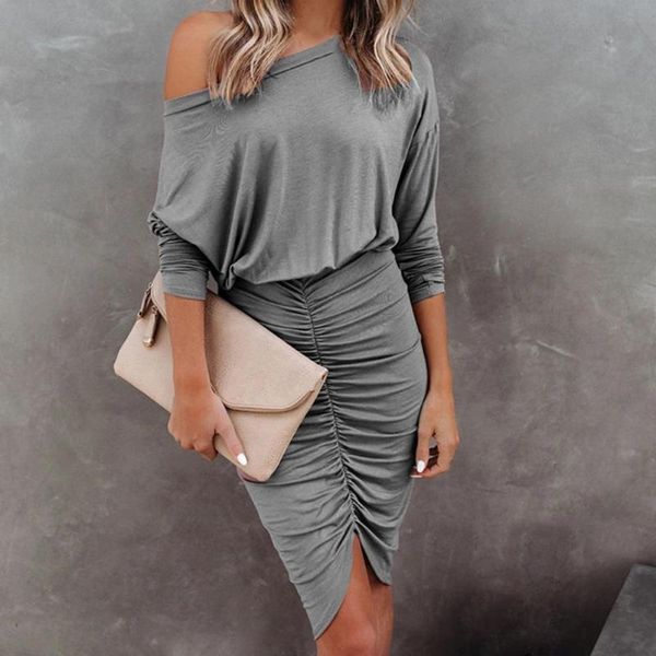 casual dresses 2021 women pleated off shoulder dress long sleeve skin-friendly shirring hem irregular mini bodycon slim pencil, Black;gray
casual dresses 2021 women pleated off shoulder dress long sleeve skin-friendly shirring hem irregular mini bodycon slim pencil, Black;gray