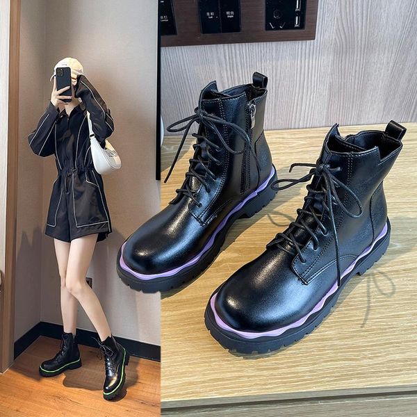 boots ankle ladies slip-on shoes fashion leather round toe short thick sole square heel, Black
boots ankle ladies slip-on shoes fashion leather round toe short thick sole square heel, Black