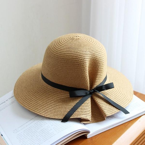 women's straw hat fashion elegant chic thin bow pleated pot cap folding sun hats big brim wide, Blue;gray
women's straw hat fashion elegant chic thin bow pleated pot cap folding sun hats big brim wide, Blue;gray