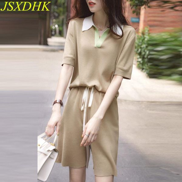 women's two piece pants jsxdhk summer knitted suit set women turn down collar loose sweater sets + drawstring wide leg shorts tracksui, White
women's two piece pants jsxdhk summer knitted suit set women turn down collar loose sweater sets + drawstring wide leg shorts tracksui, White