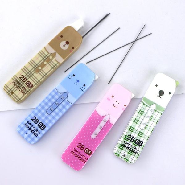 box cute animal mechanical pencil refill 2b 0.5mm kawaii school office accessories stationery smooth writing drawing refills, Black;red
box cute animal mechanical pencil refill 2b 0.5mm kawaii school office accessories stationery smooth writing drawing refills, Black;red