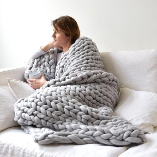 100x80cm fashion hand chunky knitted blanket wool bulky knitting throw blankets winter soft warm home textile
100x80cm fashion hand chunky knitted blanket wool bulky knitting throw blankets winter soft warm home textile