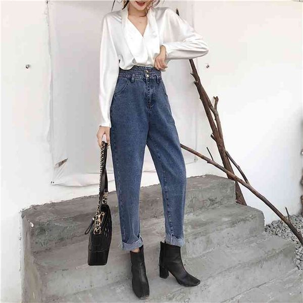 arrival autumn korea fashion women high waist cotton denim harem pants all-matched casual loose vintage jeans s357 210512, Blue
arrival autumn korea fashion women high waist cotton denim harem pants all-matched casual loose vintage jeans s357 210512, Blue