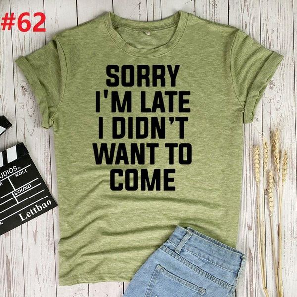women's t-shirt sorry i' late printed funny tees sleeveless women summer for ladies casual femme top, White
women's t-shirt sorry i' late printed funny tees sleeveless women summer for ladies casual femme top, White