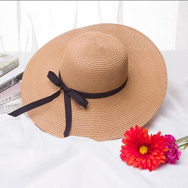 wide brim hats girls summer cap black ribbon decorate wavy straw hat for children panama kids sun baby beach, Blue;gray
wide brim hats girls summer cap black ribbon decorate wavy straw hat for children panama kids sun baby beach, Blue;gray