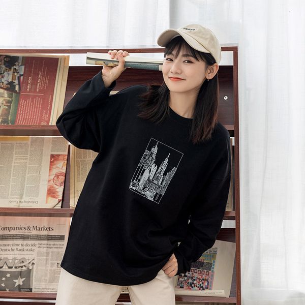 women's hoodies & sweatshirts huang zheng's homemade funny printed cotton long sleeve t-shirt women's new loose thin inner in, Black
women's hoodies & sweatshirts huang zheng's homemade funny printed cotton long sleeve t-shirt women's new loose thin inner in, Black