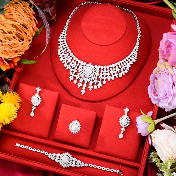 earrings & necklace godki bicolor 4pcs jewelry sets african for women wedding luxury set cubic zirconia dubai bridal 2021, Silver
earrings & necklace godki bicolor 4pcs jewelry sets african for women wedding luxury set cubic zirconia dubai bridal 2021, Silver