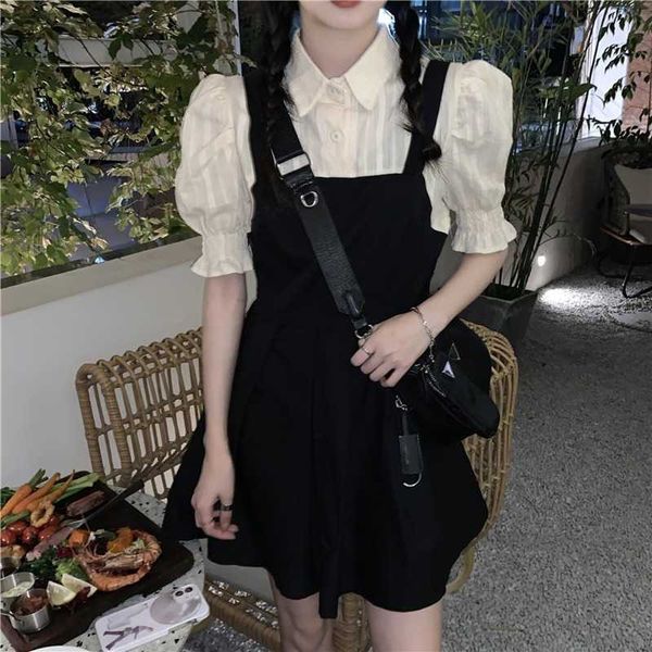 casual dresses sunes for women summer short sleeve vintage black females fake two pieces mini korean style gothic purp, Black;gray
casual dresses sunes for women summer short sleeve vintage black females fake two pieces mini korean style gothic purp, Black;gray