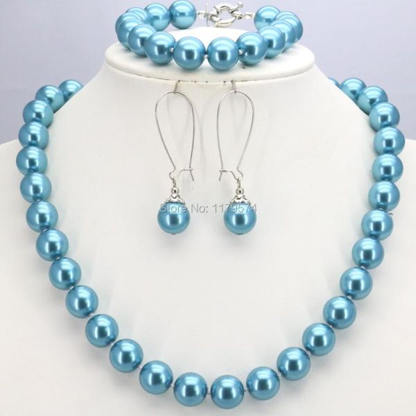 earrings & necklace ornaments 12mm skyblue shell pearl beads bracelet sets jewelry making design christmas gifts girls women, Silver
earrings & necklace ornaments 12mm skyblue shell pearl beads bracelet sets jewelry making design christmas gifts girls women, Silver