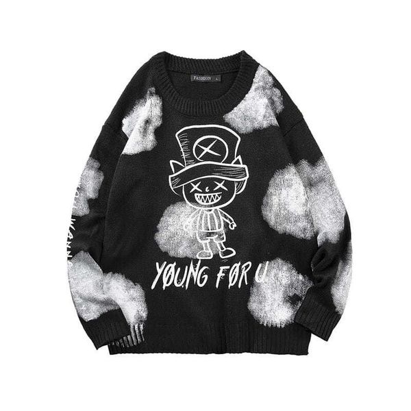 men's sweaters 2021 autumn and winter thick sweater korean fashion student handsome ins tide brand hong kong style loose top, White;black
men's sweaters 2021 autumn and winter thick sweater korean fashion student handsome ins tide brand hong kong style loose top, White;black