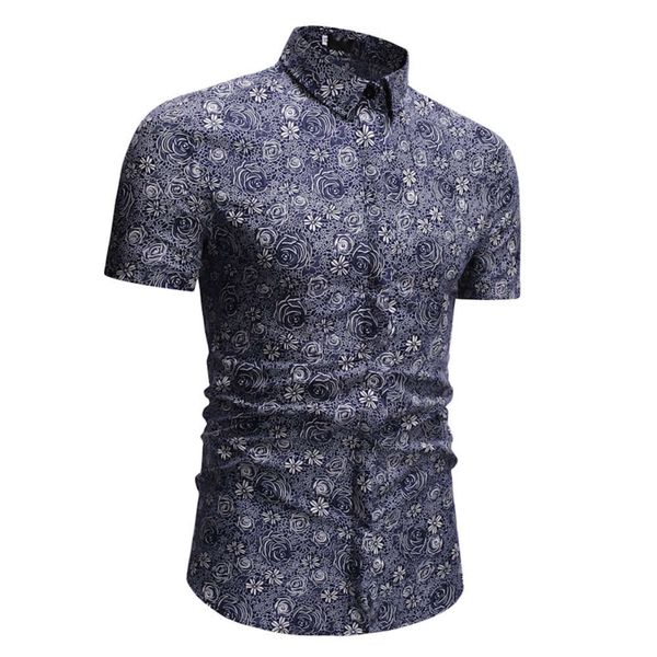 men's shirt short sleeve young men's leisure fashion floral print lapel slim fit shirt for men, White;black
men's shirt short sleeve young men's leisure fashion floral print lapel slim fit shirt for men, White;black