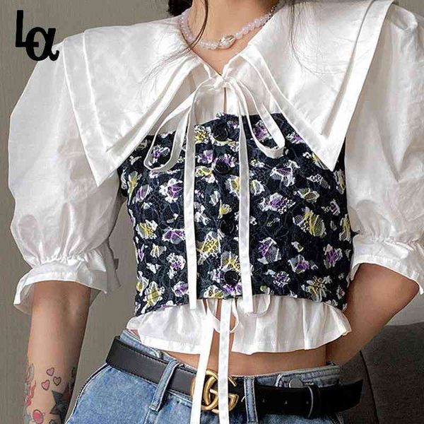 summer elegant floral blouse women kawali vintage sweet casual puff sleeve chic two piece suit party 210519, White
summer elegant floral blouse women kawali vintage sweet casual puff sleeve chic two piece suit party 210519, White
