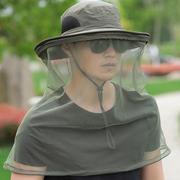 wide brim hats summer sunscreen hat men's veil anti mosquito cover face travel outdoor women's ultraviolet sun fishing, Blue;gray
wide brim hats summer sunscreen hat men's veil anti mosquito cover face travel outdoor women's ultraviolet sun fishing, Blue;gray