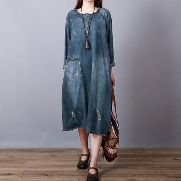 casual dresses 2021 autumn korean simple solid color loose big size o-neck denim skirt wild street style women dress, Black;gray
casual dresses 2021 autumn korean simple solid color loose big size o-neck denim skirt wild street style women dress, Black;gray