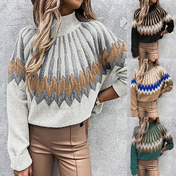women's sweaters sweater rhombus pattern temperament autumn winter loose half turtleneck casual knitted pullover for gathering, White;black
women's sweaters sweater rhombus pattern temperament autumn winter loose half turtleneck casual knitted pullover for gathering, White;black