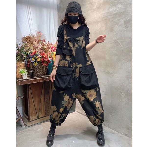 printed women's denim suspenders autumn style large loose casual leggings pocket suspenders, Blue
printed women's denim suspenders autumn style large loose casual leggings pocket suspenders, Blue