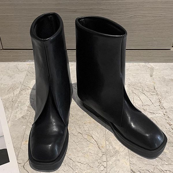 boots autumn women's high fold knee heel round toe long female wedges botas mujer big size shoes sh146, Black
boots autumn women's high fold knee heel round toe long female wedges botas mujer big size shoes sh146, Black