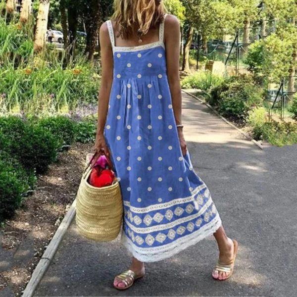 sleeveless suspenders loose bohemian beach dress women summer point print holiday strap big swing lace maxi women's swimwear, White;black
sleeveless suspenders loose bohemian beach dress women summer point print holiday strap big swing lace maxi women's swimwear, White;black