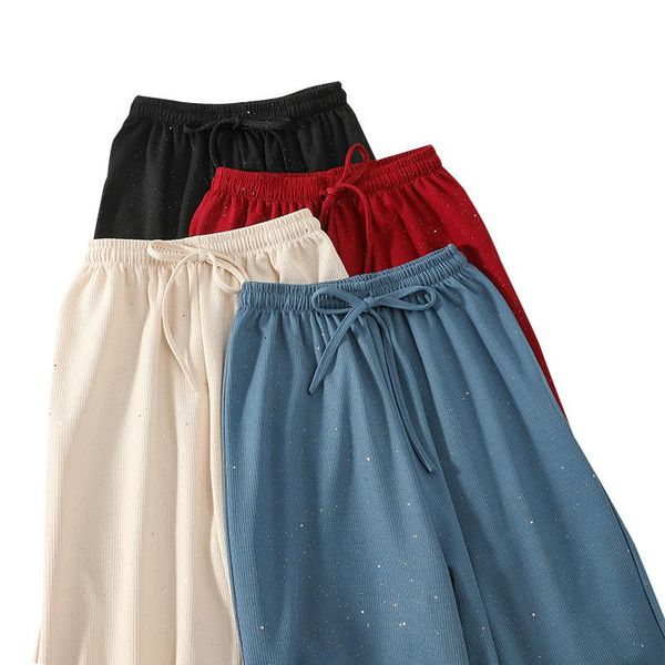 women's pants & capris bronzing ice silk wide-leg spring summer thin high waist drape loose mopping casual straight trousers women, Black;white
women's pants & capris bronzing ice silk wide-leg spring summer thin high waist drape loose mopping casual straight trousers women, Black;white
