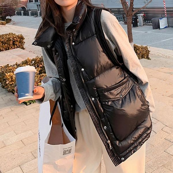 women's vests autumn winter down vest women thicken duck sleeveless jacket casual solid warm loose turn collar coat chalecos, Black;white
women's vests autumn winter down vest women thicken duck sleeveless jacket casual solid warm loose turn collar coat chalecos, Black;white
