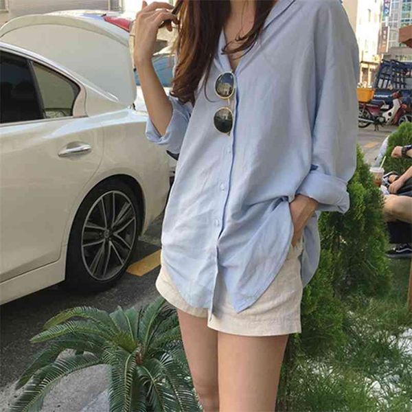 korea fashion women long sleeve loose irregularity casual shirt turn-down collar solid retro blouse female white s90 210512
korea fashion women long sleeve loose irregularity casual shirt turn-down collar solid retro blouse female white s90 210512