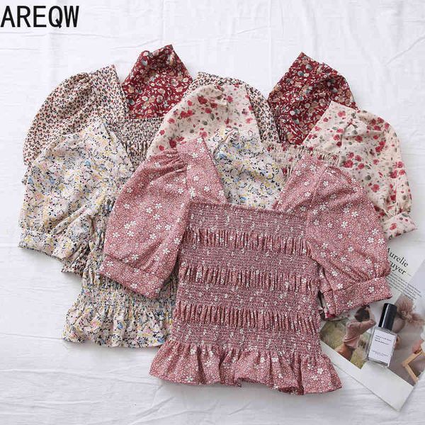 spring and summer fashion versatile floral pleated slim bubble sleeve short shirt 210507, White
spring and summer fashion versatile floral pleated slim bubble sleeve short shirt 210507, White