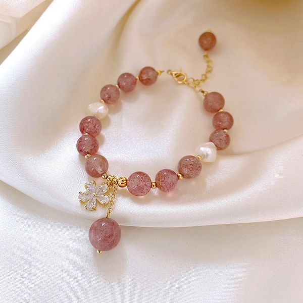 pink crystal bracelet women's niche design friend and sister hand ornament simple temperament fashion net red bracelet trend, Black
pink crystal bracelet women's niche design friend and sister hand ornament simple temperament fashion net red bracelet trend, Black