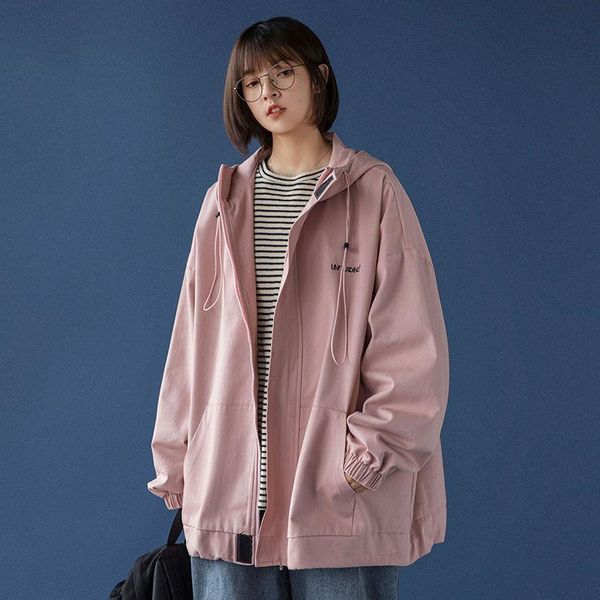 women's jackets 2021 spring thin jacket trend loose harajuku japanese and autumn tooling casual hooded women, Black;brown
women's jackets 2021 spring thin jacket trend loose harajuku japanese and autumn tooling casual hooded women, Black;brown