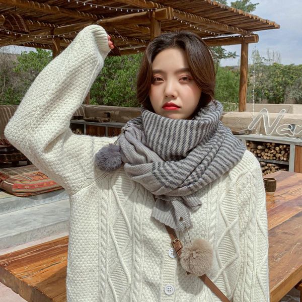 autumn and winter cashmere striped scarf ladies thickened warm hanging wool students art shawl korean version of the scarves, Blue;gray
autumn and winter cashmere striped scarf ladies thickened warm hanging wool students art shawl korean version of the scarves, Blue;gray