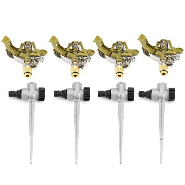 watering equipments 4pcs metal pulsating sprinkler 360 degree rotation lawn sprinklers with spike for garden irrigation system
watering equipments 4pcs metal pulsating sprinkler 360 degree rotation lawn sprinklers with spike for garden irrigation system