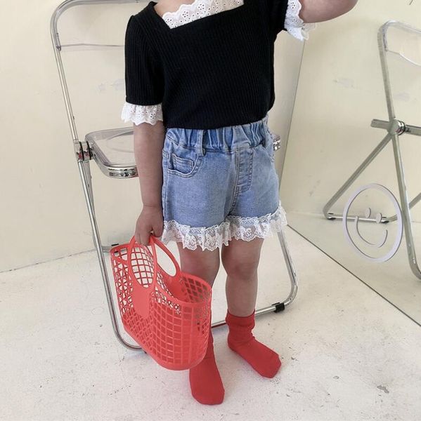 style girls lace denim shorts summer cotton fashion kids 2-7 years ye465, Black
style girls lace denim shorts summer cotton fashion kids 2-7 years ye465, Black