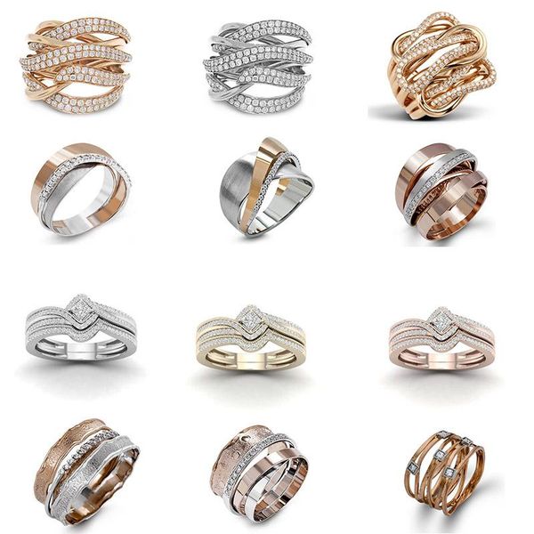 cluster rings luxury and exquisite s925 silver rose gold two-tone multi-layer winding geometric jewelry ladies engagement wedding gift ring, Golden;silver
cluster rings luxury and exquisite s925 silver rose gold two-tone multi-layer winding geometric jewelry ladies engagement wedding gift ring, Golden;silver