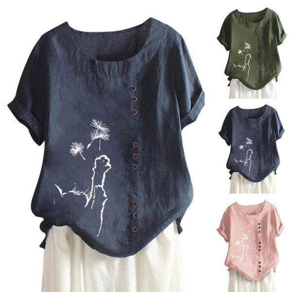 women's t-shirt t shirt cotton linen short sleeve ladies casual loose shirts summer button tee retro female, White
women's t-shirt t shirt cotton linen short sleeve ladies casual loose shirts summer button tee retro female, White