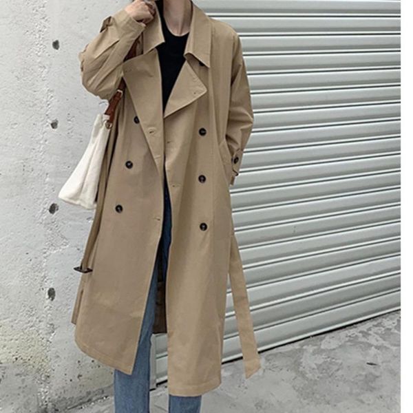 women's trench coats overcoat women spring and autumn black windbreaker middle long small korean knee length loose 2021 jacket, Tan;black
women's trench coats overcoat women spring and autumn black windbreaker middle long small korean knee length loose 2021 jacket, Tan;black