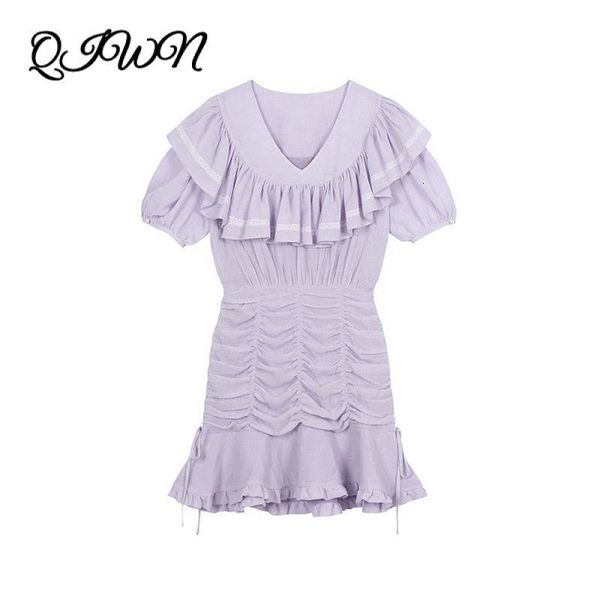 casual dresses designer purple summer korean pleated women high waist slim ruffles lace puff sleeve sweet mini vestidos runway 0114, Black;gray
casual dresses designer purple summer korean pleated women high waist slim ruffles lace puff sleeve sweet mini vestidos runway 0114, Black;gray