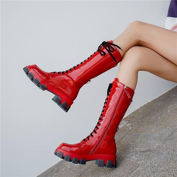 boots motorcycle thick bottom flat platform casual lace-up zipper solidcolor ladies heel botas feminina mujer, Black
boots motorcycle thick bottom flat platform casual lace-up zipper solidcolor ladies heel botas feminina mujer, Black