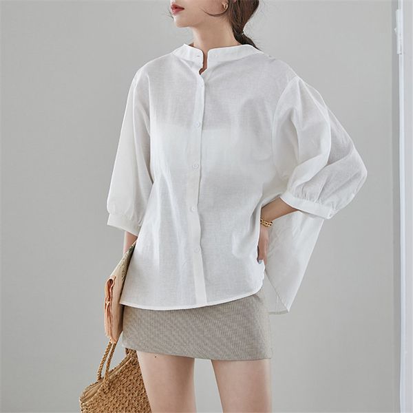 stylish white japanese style cotton linen o-neck sweet solid brief chic gentle office lady slim loose vintage shirts 210421
stylish white japanese style cotton linen o-neck sweet solid brief chic gentle office lady slim loose vintage shirts 210421