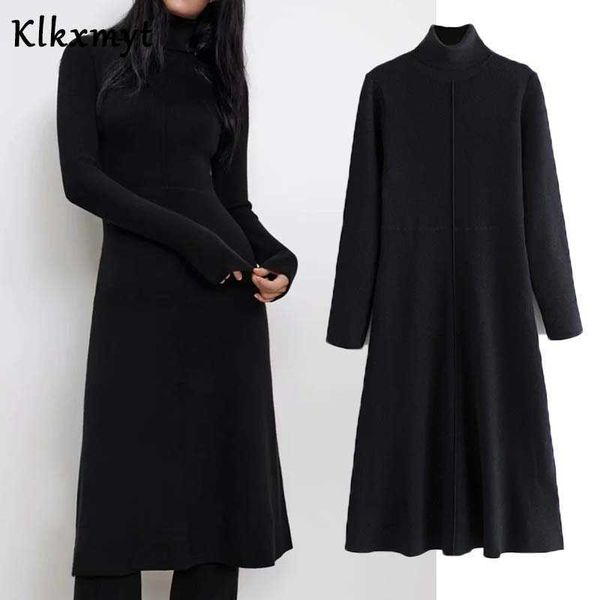 klkxmyt za dress women england style fashion vintage knitted high neck dresses female vestidos de fiesta noche vestido 210527, Black;gray
klkxmyt za dress women england style fashion vintage knitted high neck dresses female vestidos de fiesta noche vestido 210527, Black;gray