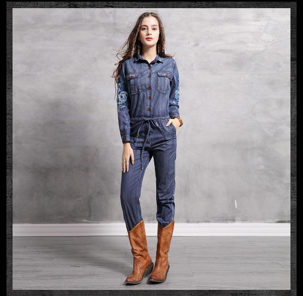 women's jumpsuits & rompers denim jumpsuit women 2021 embroidery spring autumn long sleeve overalls size xl drop y1001, Black;white
women's jumpsuits & rompers denim jumpsuit women 2021 embroidery spring autumn long sleeve overalls size xl drop y1001, Black;white