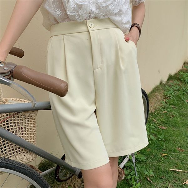 women's shorts hzirip high-waist casual office lady solid femme loose brief streetwear straight summer all-match shorts with wide legs, White;black
women's shorts hzirip high-waist casual office lady solid femme loose brief streetwear straight summer all-match shorts with wide legs, White;black